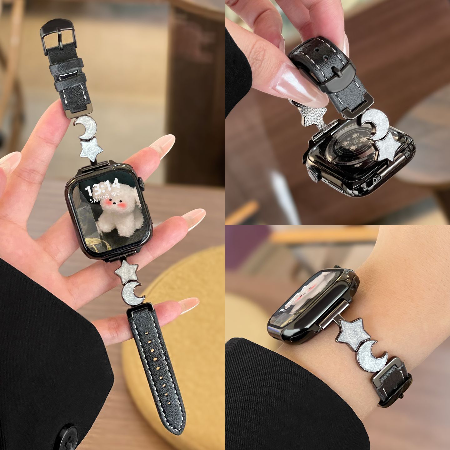 适用华为fit4手表带链皮质星月华为watchfit3表带女生秋冬fit4pro