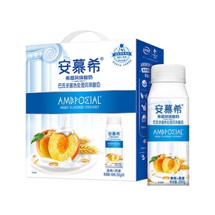 伊利安慕希黄桃燕麦酸奶200g*10盒整箱临期特价希腊酸牛奶