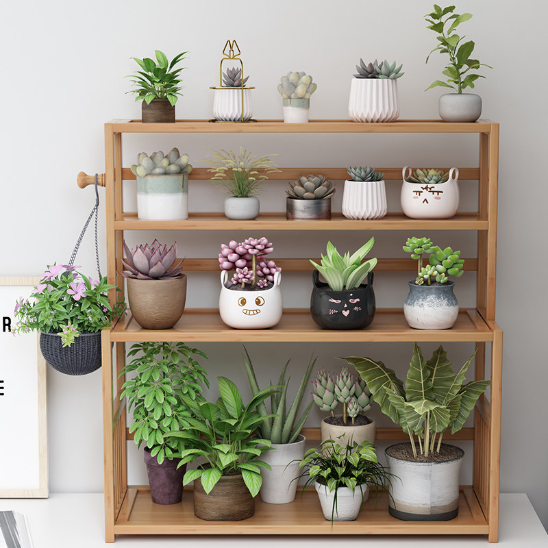 简易桌面上花架子置物架室内阳台装饰多肉花盆架家用办公室收纳架