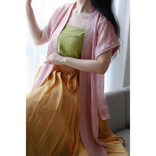 宋背心暗纹珍珠汉服叠穿日常显瘦