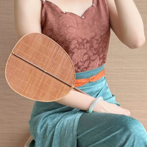 「木生花」花瓣吊带含胸垫现货棕色暗纹人丝提花汉服改良日常新品