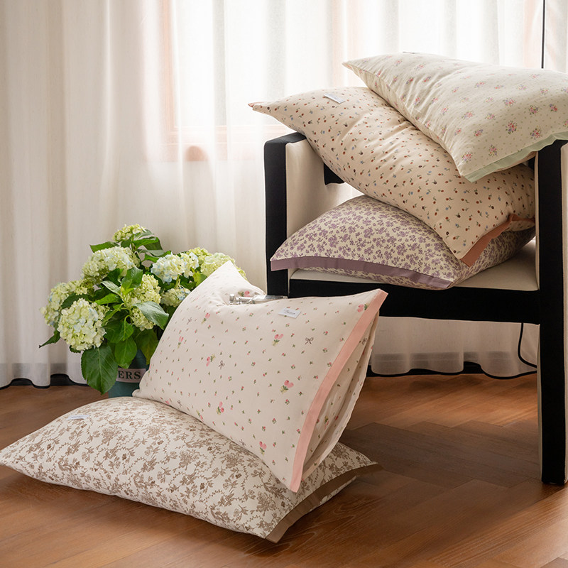 木悠a类全棉双层纱枕套单个纯棉柔软亲肤单人枕头套儿童枕罩30x50