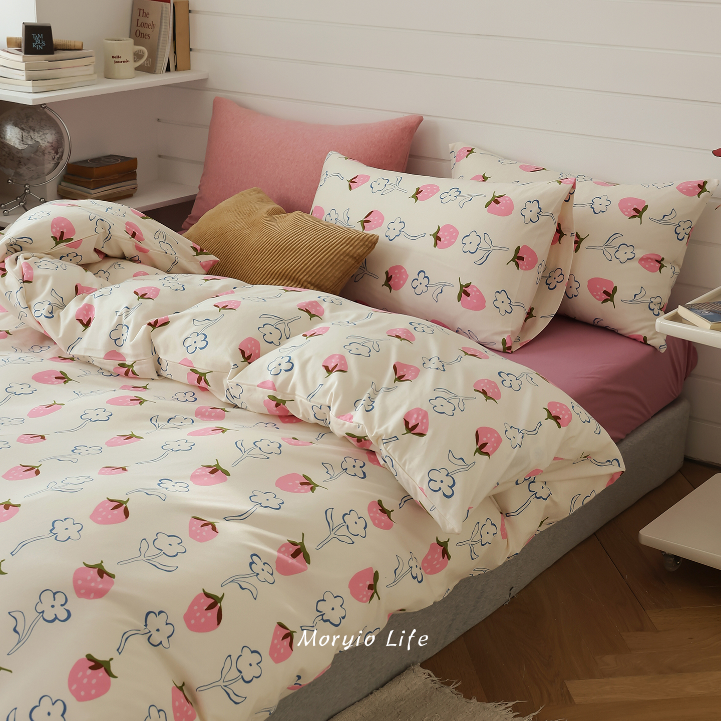 木悠ins小清新软糯亲肤全棉针织棉四件套天竺棉裸睡纯棉被套床单