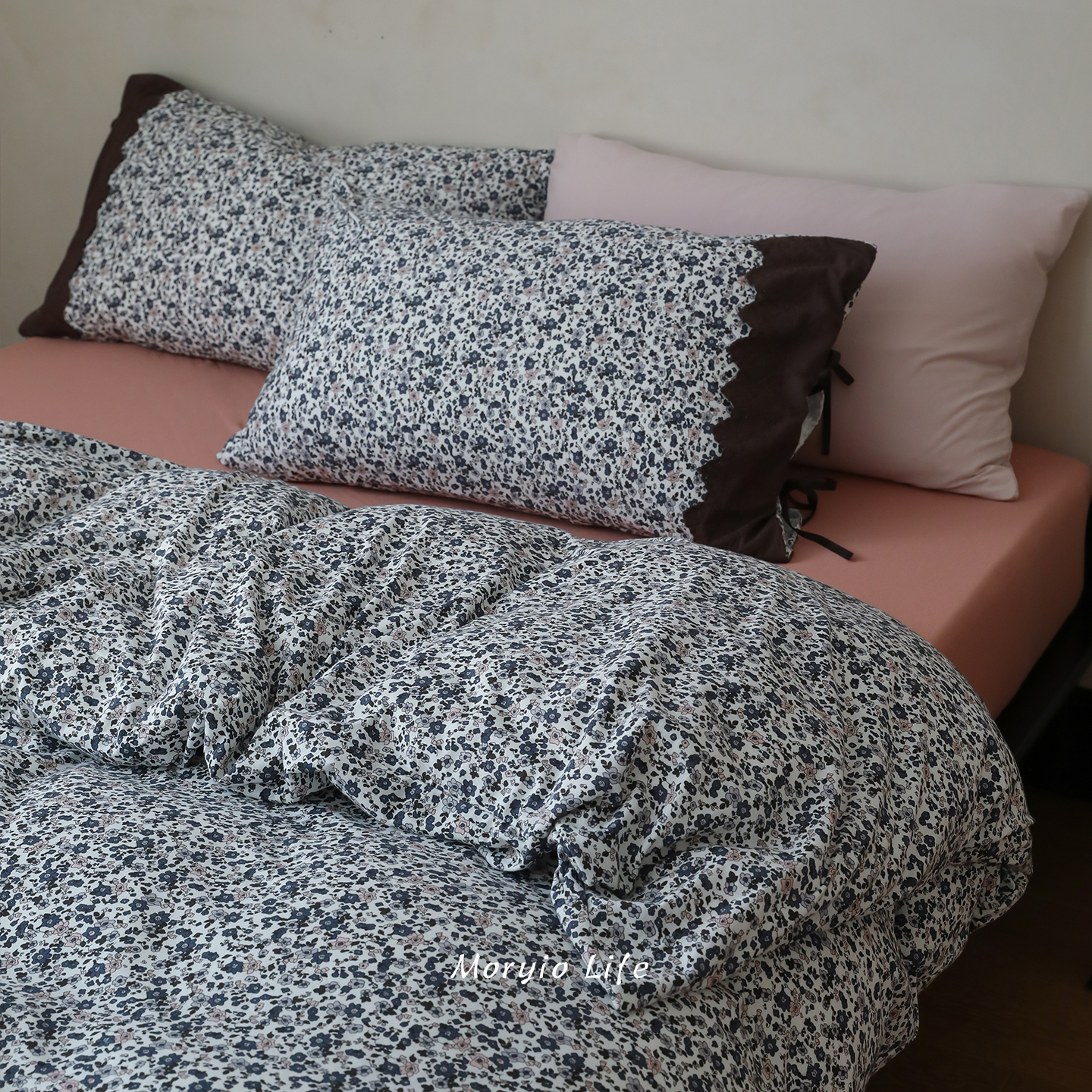 木悠法式复古田园风花卉全棉针织棉四件套超柔裸睡天竺棉被套床单