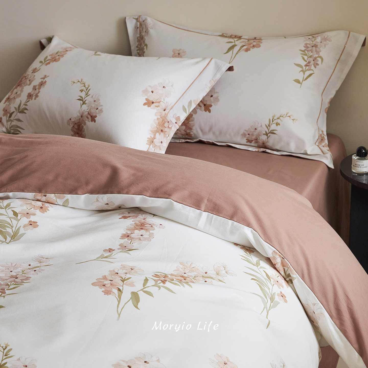 木悠田园风花卉全棉加厚磨毛四件套秋冬保暖被套床单床笠三件套