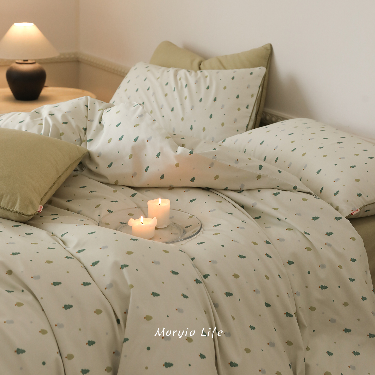 木悠小清新ins秋冬加厚全棉磨毛四件套纯棉床单被套宿舍三件套