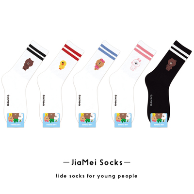 布朗熊可妮兔莎莉卡通人物长筒袜