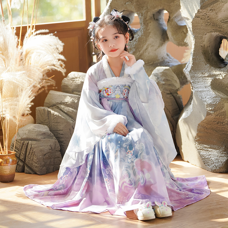汉服女童超仙冬季连衣裙