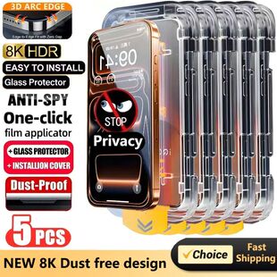 5Pcs Oleophobic Coating Dust Free Privacy Screen Protector F