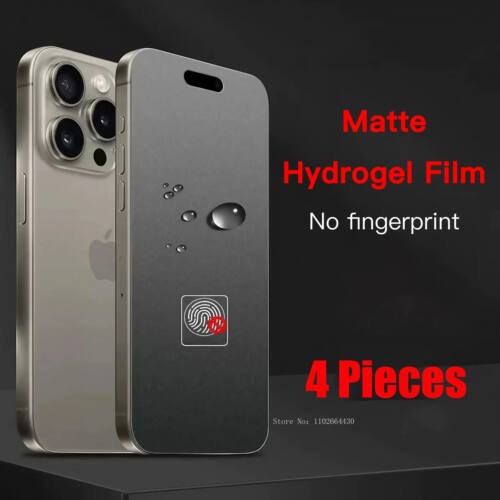 4Pcs  Matte Hydrogel Film For iPhone 16 14 15 Pro MAX Clear