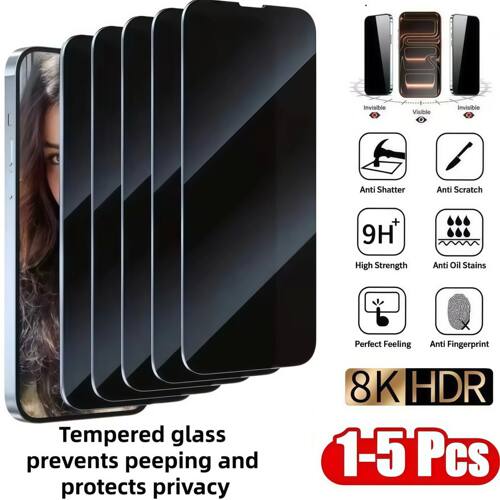 5Pcs Privacy Tempered Glass Screen Protector for iPhone 17 x