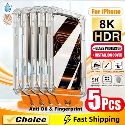 5PCS Tempered Glass Screen Protectors for iPhone 18 17 16 15