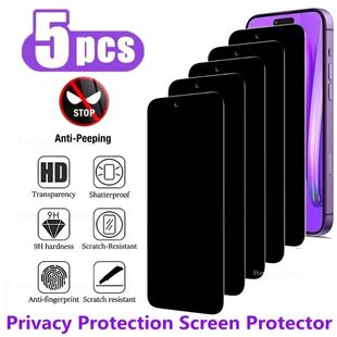 5Pcs Privacy Tempered Glass for IPhone 17 16 14 15 Pro Max 1