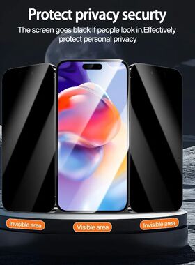 3Pcs Anti Spy Full Screen Protector for iPhone 17 16 15 Pro