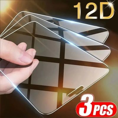 3PCS Tempered Glass Case For iPhone 15 14 13 11 Pro Max Mini Screen Protector Full Cover Glass Film