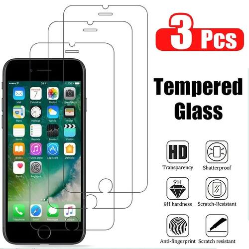 3Pcs Tempered Glass For Apple iPhone 6 6S 7 8 Plus SE 2022 P