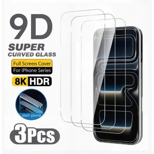 3Pcs Tempered Glass for iPhone 14 13 12 11 15 16 17 Pro Max