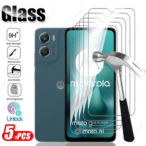5-1Pcs 9H Clear Tempered Glass For Motorola Moto G06 Power 4