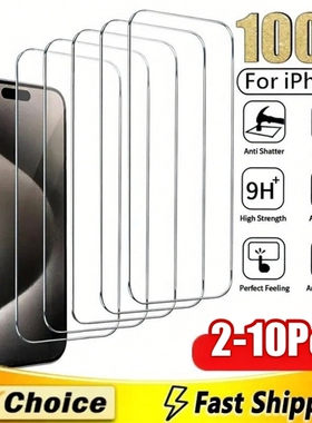 5Pcs Tempered Glass For iPhone 15 16 17 Pro Max Screen Protector For iPhone  Plus Protective Glass