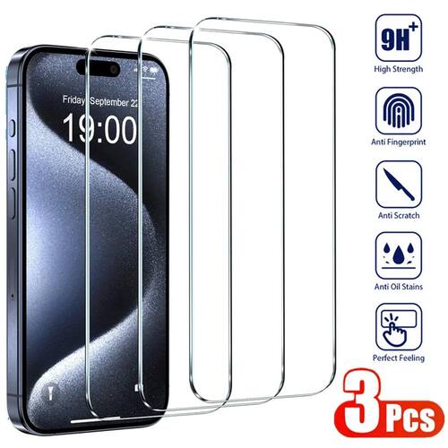 Clear Glass Film For iPhone Pro Max Screen Protector For iPhone 11 12 13 14 15 Pro Tempered Glass