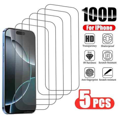 3/5Pcs Tempered Glass For iPhone 17 16 15 14 13 11 12 Pro Ma