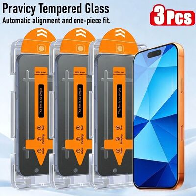 3Pcs Anti Spy Full Screen Protector for iPhone 17 16 15 14 P
