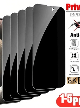 5Pcs Privacy Screen Protector for IPhone 14 15 Pro Max 15 14 Plus Anti-spy Tempered Glass for IPhone