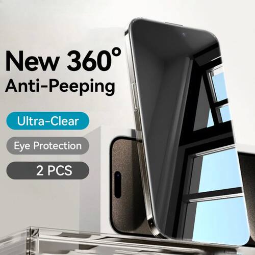 2PCS Anti-Spy Tempered Glass For iPhone 18 17 16 15 Pro Max Full Cover Screen Protector  For iPhone
