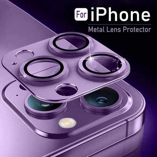 For IPhone 14 15 16Pro Max Metal + Glass Lens Protective Cov