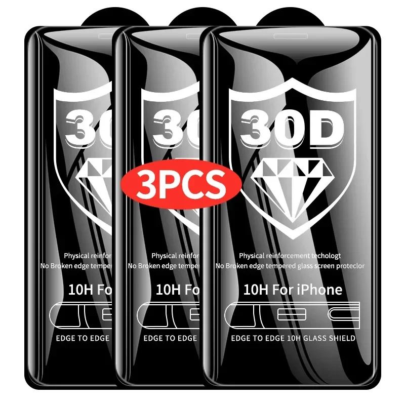 3PCS 30D Tempered Glass Screen Protector for IPhone 13 14 11