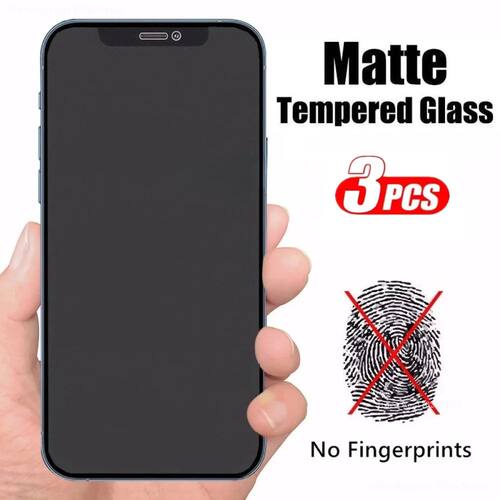 3Pcs Matte Tempered Glass For iPhone 16 13 12 14 15 11 Pro M