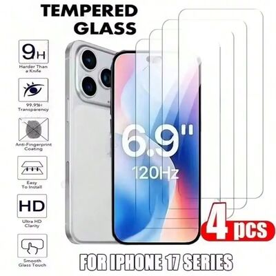 4 Pcs HD Tempered Glass Screen Protectors Compatible With IP
