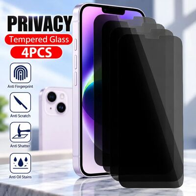 4PCS Privacy Tempered Glass For iPhone 13 12 11 18 Anti Spy Screen Protector For iPhone 17 16 15 14