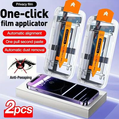 2Pcs Dust free Installation Protector Privacy Tempered Glass
