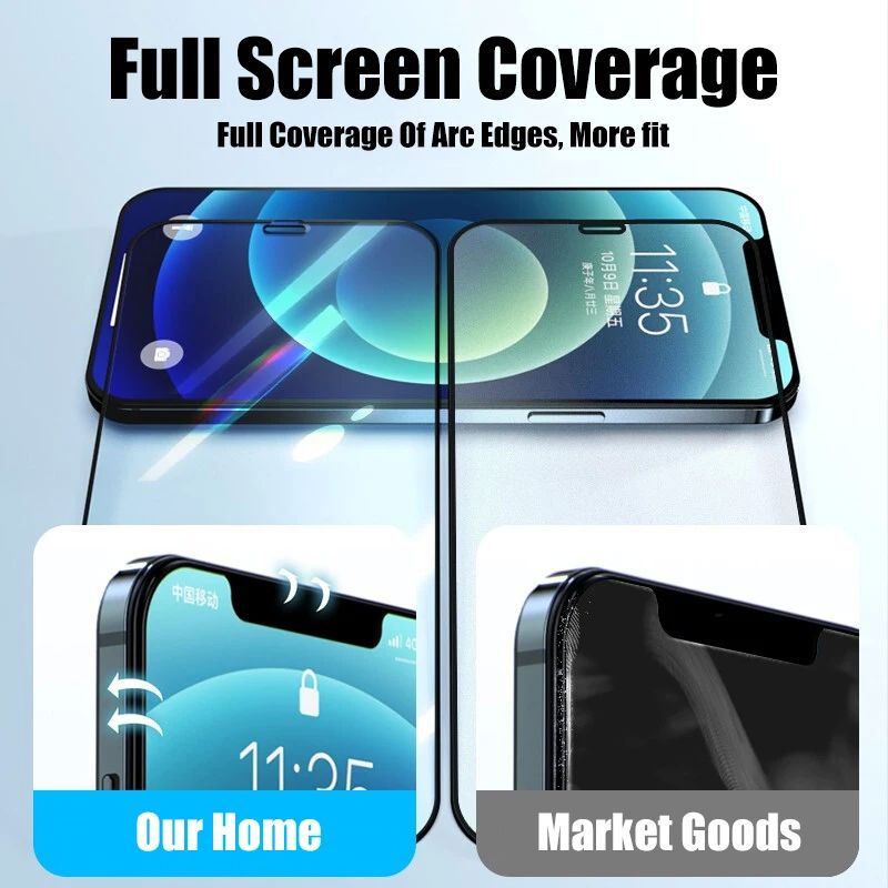 3-5Pcs Full Cover Screen Protector For iPhone 15 14 Pro Max Protective Glass XR Tempered Glass Film