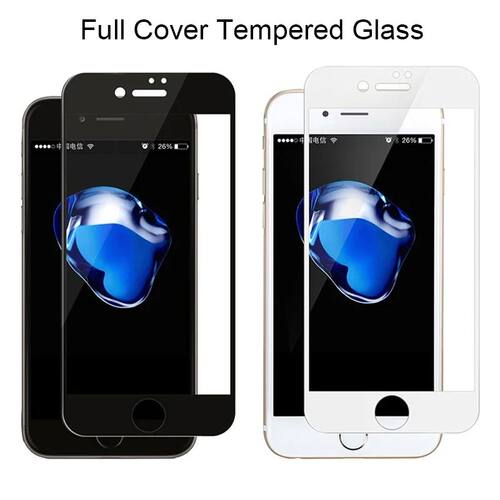 3Pcs Black White Screen Protector on the for iPhone 7 8 6 6S
