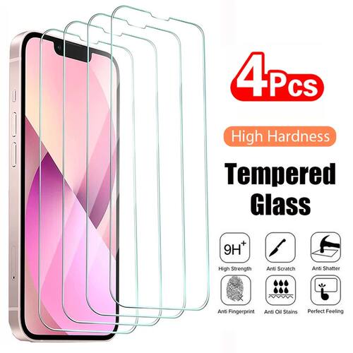 4PCS Tempered Glass For iphone 15 14 13 12 11 Pro Max X XR X