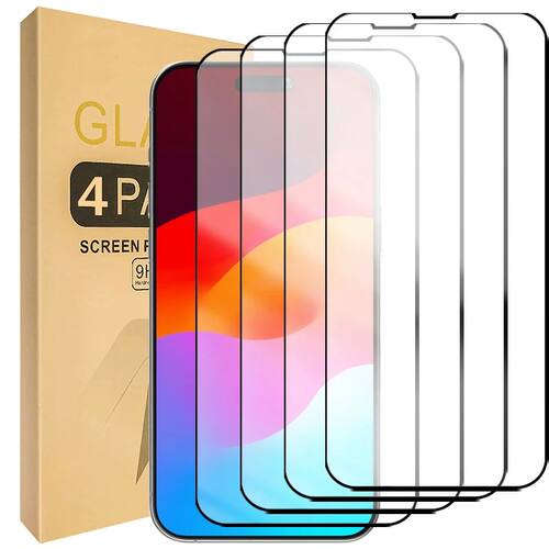 4PCS Full Screen Protection Tempered Glass For iPhone 16/16Plus/16Pro Max Accessories Clear Glass