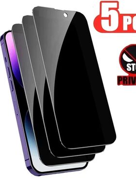 1-5Pcs Anti Spy Tempered Glass for Apple 8 Plus Privacy Screen Protector IPhone 15 14 11 Mini Film