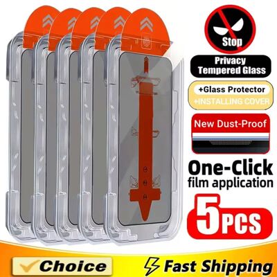 5Pcs Dust Free Installation Privacy Screen Protector For iPh