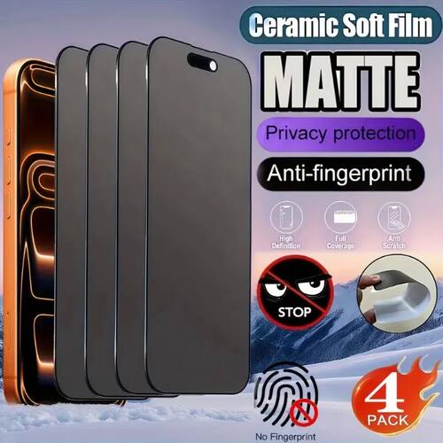 4PCS Full Cover Matte Privacy Screen Protector For iPhone 15