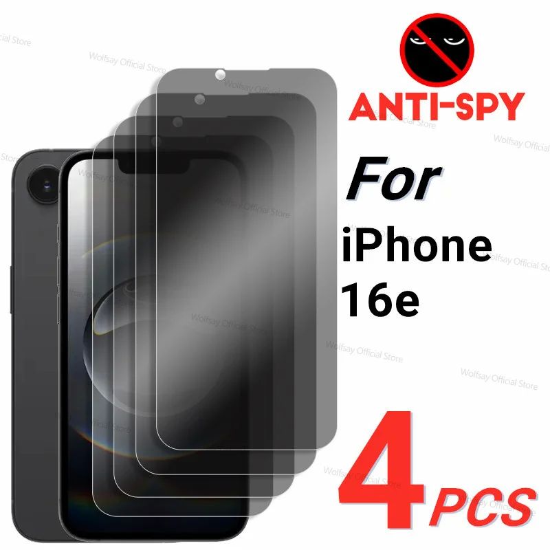 2/4PCS Privacy Screen Protector For iPhone 16e Anti-Spy Temp
