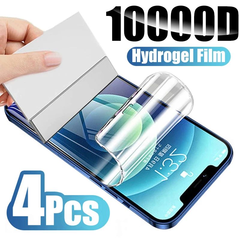 4Pcs Hydrogel Film Full Cover For iPhone 11 12 13 14 Pro Max