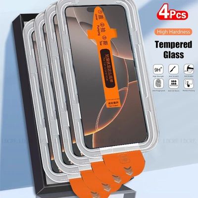 4/3/2/1Pcs For iPhone 16 Pro Max Glass iPhone 16 Pro Tempered Glass Dust Free Phone Full Cover