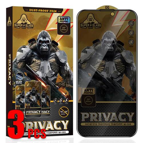 3pcs Super Privacy Tempered Glass Screen Protector Film Anti