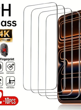 2-10Pcs Tempered Glass For iPhone 15 16 17 ProMax Screen Protector For iPhone  Plus Protective Glass