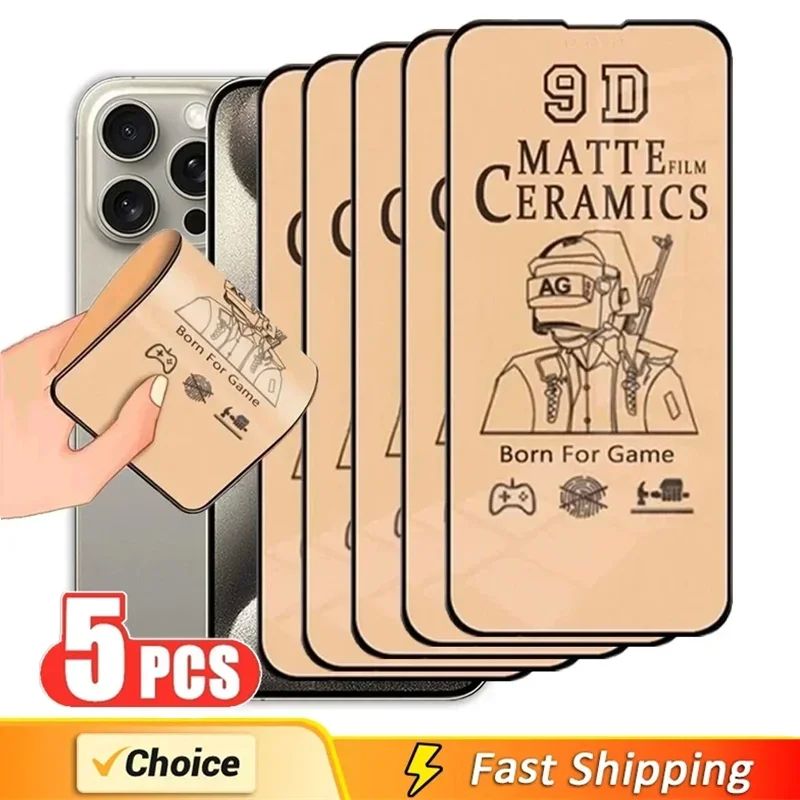 5Pcs Soft Matte Ceramic Film For iPhone 14 11 12 16 15 Pro M