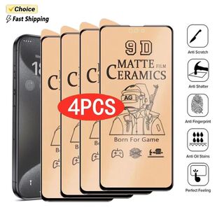 4Pcs Frosted ceramic film for iPhone 16 15 14 13 12 11 Pro M