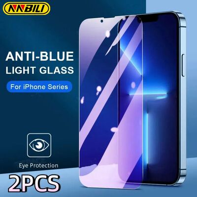 NNBILI 2Pcs Anti Blue Light Screen Protector Purple Tempered