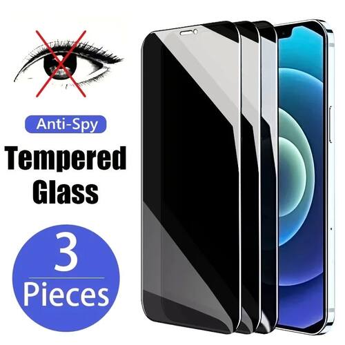 3PCS Privacy Tempered Glass Anti-Spy Screen Protector For iP